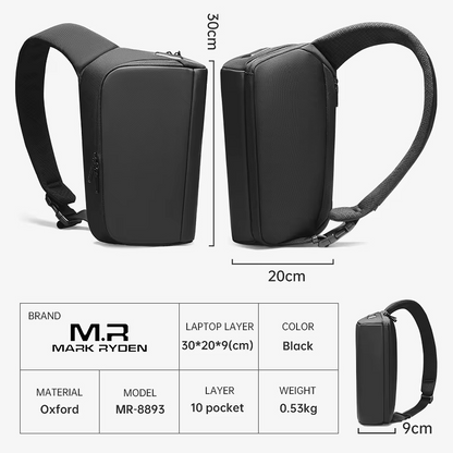 Mark Ryden Vintage Shoulder Messenger Bag – Sleek Sling Crossbody Chest Bag for Men*