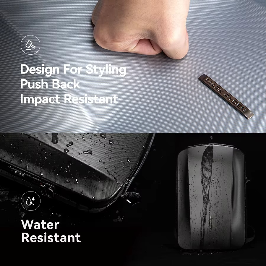 حقيبة ظهر مارك رايدن 8918 المضادة للسرقة مع منفذ شحن وتصميم مريح